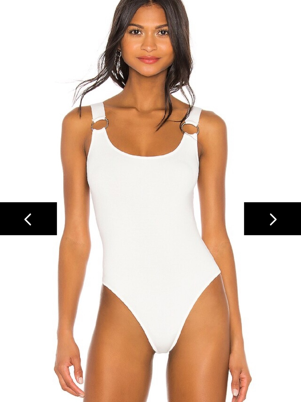 Superdown White Ronnie O Bodysuit with Ring-Detail Straps